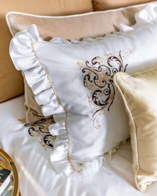 Luxury Bed Linen Set “Mustard and Brown”