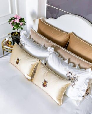 Luxury Bed Linen Set “Mustard and Brown”