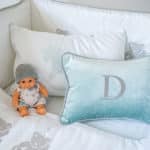 Aquamarine pillow with Letter