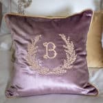 Decorative pillow “Leaves with letter”