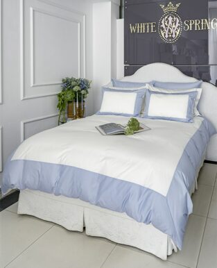 Luxury Bedding Set “Blue Broad Stripe”